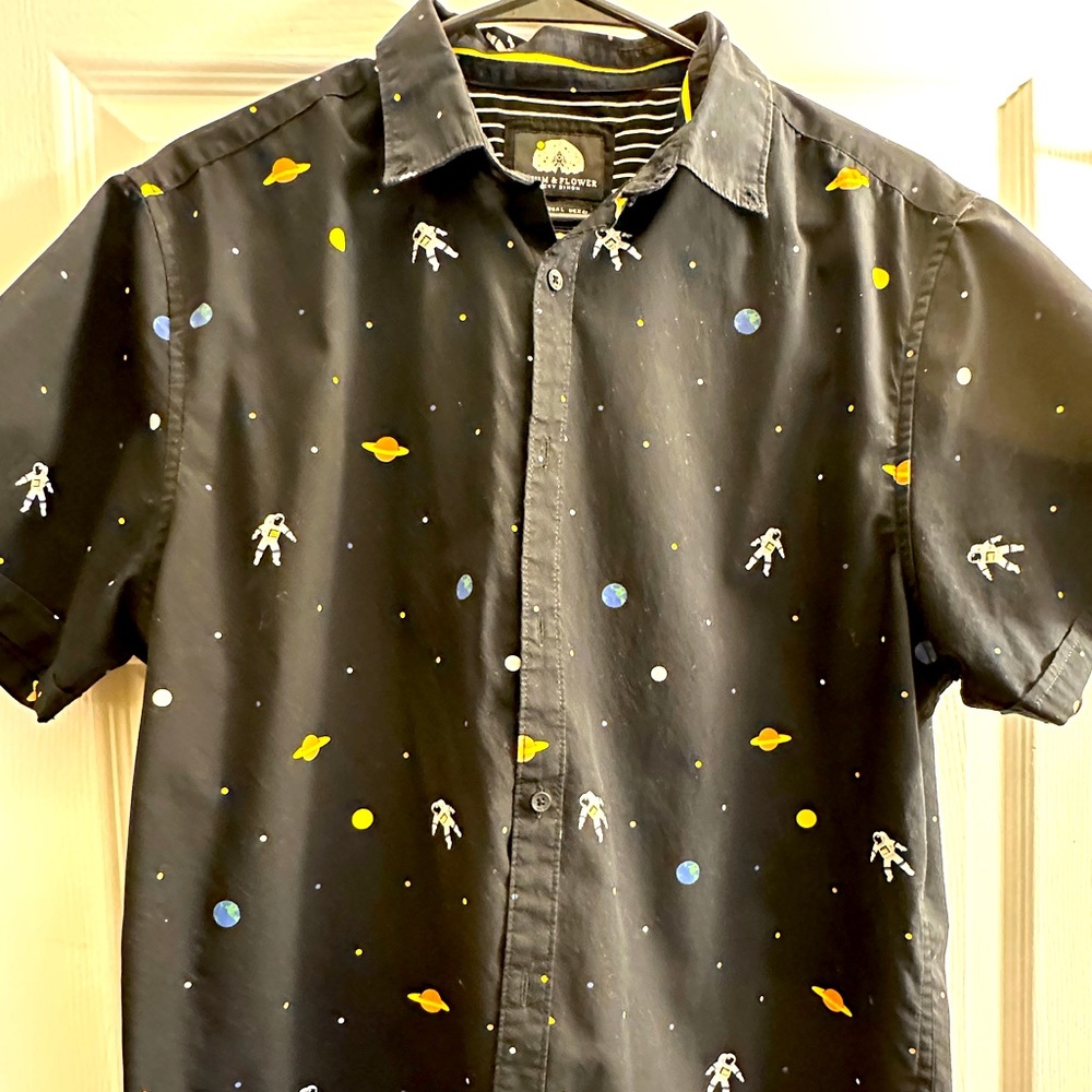 Denim & Flower Ricky Singh Design Short Sleeve Button-Front Shirt